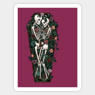 Skeleton Love and Roses Magnet